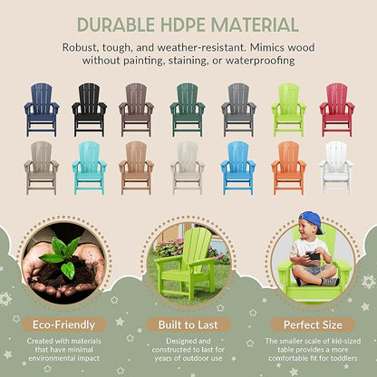 WestinTrends Malibu Kids Outdoor HDPE Adirondack Plastic Patio Chair, Lime