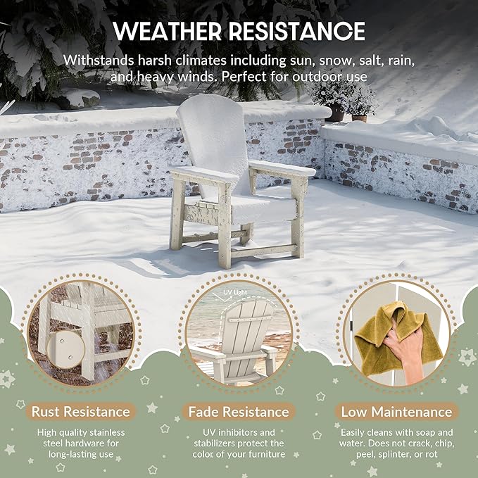 WestinTrends Malibu Kids Outdoor HDPE Adirondack Plastic Patio Chair, Sand