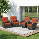 4 Piece Outdoor Swivel Rocker Patio Chairs Set, Patio Chairs Set of 4 with Thickened Olefin Cushions - Photo 1