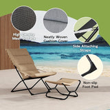 Abba Patio Heavy-Duty Outdoor Chaise Lounge Chair, Reclining Folding Camping Chair with Removable Footrest - Photo 7