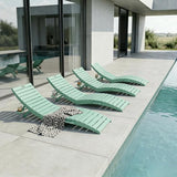 Pre-Assembled Folding in-Pool Lounge Chair, HDPE Outdoor Chaise Lounge with Cup Holder, Pool Lounge Chair for Poolside - Photo 1