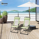 Outsunny Folding Patio Dining Chairs Set of 2, Outdoor Deck Chair with Adjustable Sling Back - Photo 2