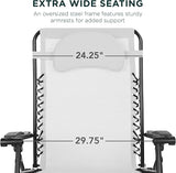 Best Choice Products Oversized Zero Gravity Chair, Folding Outdoor Patio Lounge Recliner w/Cup Holder Accessory Tray - Photo 3