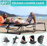 #WEJOY Folding Lounge Chair Outdoor, 5-Position Adjustable Sunbathing Tanning Chair with Shoulder Strap & Side Pocket - Photo 6
