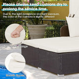 Moccha Outdoor Daybed with Retractable Canopy, Wicker Cabana with 2 Side Tables & Soft Cushions - Photo 5