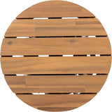 Merax Outdoor Acacia Wood Coffee Table 15.75" Round Patio Side Table for Backyard Lawn Balcony - Photo 5