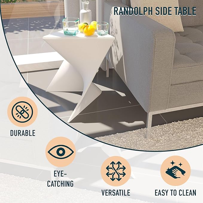 LeisureMod Danbury Modern Vanity Side Table, White - Photo 4