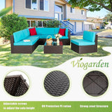Vongrasig 7 Pieces Patio Furniture Sets, Outdoor All-Weather Wicker Patio Conversation Sets - Photo 7