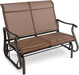 Giantex Outdoor Glider Bench Chair - Extra-Large 2 Person Loveseat with Breathable Fabric, Steel Frame - Photo 1