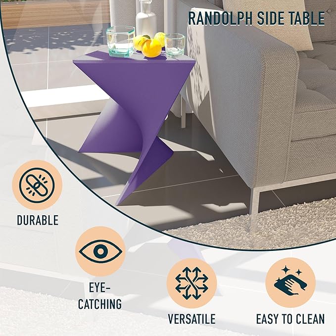 LeisureMod Modern Purple Accent Side Table - Stylish Side Vanity Table for Bedroom & Living Room - Photo 4