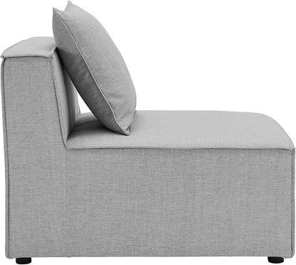 Modway EEI-4385-GRY Saybrook Patio Upholstered 6-Piece Sectional Sofa in Gray