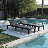 Nestl Patio Chairs - Black Chaise Lounge Chair Outdoor, 5-Position Adjustable Sun Tanning Chair - Photo 6