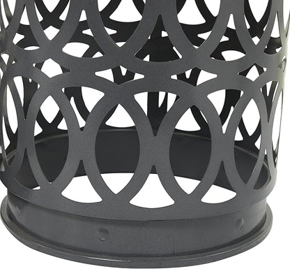 Deco 79 Metal Side End Accent Table Indoor Outdoor Nesting End Table with Carved Trellis Design, Set of 3 Side Table 23", 19", 15"H, Multi Colored