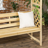 Outsunny Patio Garden Bench Arbor Arch with Pergola and 2 Trellises - Photo 9