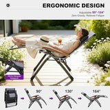 PURPLE LEAF Extra Wide Outdoor Reclining Chair Patio Zero Gravity Chaise Lounge Folding Chair with Quilted Cushion - Photo 5