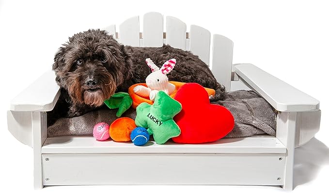 Midlee White Dog Adirondack Chair Bed (X-Large)