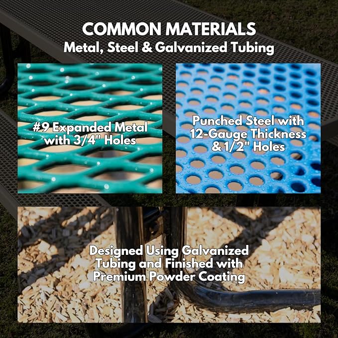 Coated Outdoor Furniture Heavy-Duty Portable ADA-Compliant Outdoor Picnic Table - Photo 5