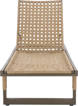 SAFAVIEH Outdoor Patio Furniture Collection - Arthur Grey & Heather Tan Woven Rope Chaise Lounge Chair - Photo 1