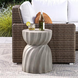 COSIEST Outdoor Side Table, Concrete Accent Side Table, Patio Side Tables End Table - Photo 5