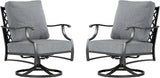 Metal Outdoor Swivel Patio Chairs Set of 2 with 5.75" Extra Thick Cushion - Photo 8