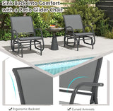 Tangkula Swing Glider Chair, Ergonomic Rocking Chair with Comfortable Fabric, Iron Frame, 4 Non-Slip Foot Pads - Photo 5