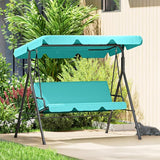 Outsunny 3-Seat Outdoor Patio Swing Chair with Removable Cushion, Steel Frame Stand and Adjustable Tilt Canopy for Patio - Photo 8