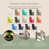 WestinTrends Malibu Outdoor Patio HDPE Plastic Adirondack Dining Chair Weathered Wood - Photo 9
