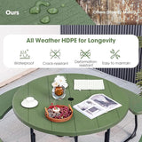 Round Picnic Table for Outdoors, 8 Person Outdoor Picnic Tables & Benches Set with Umbrella Hole - Photo 5