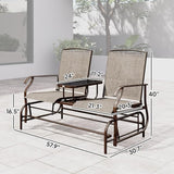 Outsunny Outdoor Glider Bench with Center Table - Photo 7