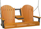 LuxCraft 5' Adirondack Hanging Porch Swing with Flip Down Console, Outdoor Patio Swing, Front Porch Swing - Photo 1