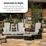 LuxCraft 2' Adirondack Glider Chair, Outdoor Patio Rocking Glider, Gliding Rocker for Outside (Brazilian Walnut) - Photo 2