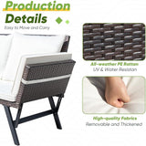 Greesum Outdoor Sofa, Woven Rattan Patio Furniture, Convertible Daybed or Double Chair with Adjustable Armrests - Photo 7