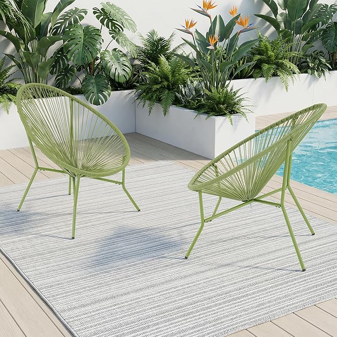 2 Piece Outdoor Acapulco Chair Set, Outdoor Patio Furniture Set, All-Weather Patio Bistro Set - Photo 2