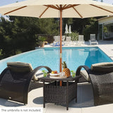 Nightcore Rattan Umbrella Side Table, Bistro Wicker Table with Storage Slot - Photo 2