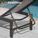 Crestlive Products Chaise Lounge Chair Outdoor Set of 4, Adjustable 5 Positions Pool Lounge Chairs - Photo 3