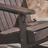Christopher Knight Home Malibu Outdoor Acacia Wood Adirondack Rocking Chair, Dark Grey - Photo 6