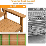 ONBRILL Outdoor Bench, 2-Person Poly Lumber Garden Bench with 800 lbs Weight Capacity - Photo 8