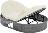 Outdoor Sun Bed Patio 2-Person Daybed with Cushions and Pillows - Photo 4