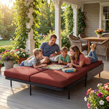 BULEXYARD 51.2" Double Chaise Lounge Outdoor, 2-Person PE Wicker Patio Daybed with Dual 5-Position Adjustable Backrest - Photo 3