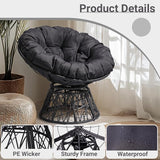 VINGLI Outdoor Papasan Chairs with Thick Cushions 360 Degree Swivel Chair - Photo 3
