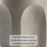 SUNBURY Outdoor Side Tables for Patio, 17" H Concrete Accent End Table, Indoor Small Round Patio End Table - Photo 3