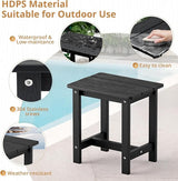 LUE BONA Outdoor Side Table Set of 2, HDPS Small Outdoor Table, Adirondack Side Table, Outside End Table for Patio - Photo 6