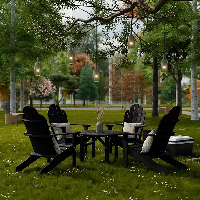 Wildridge Classic 33” Occasional Table, Black - Outdoor Weather Resistant Poly Conversation Table for Patio, Porch, Deck