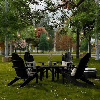 Wildridge Classic 33” Occasional Table, Black - Outdoor Weather Resistant Poly Conversation Table for Patio, Porch, Deck
