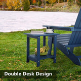 Double Adirondack Outdoor Side Table Weather Resistant, Outdoor Rectangular Patio End Table for Adirondack Chair - Photo 6