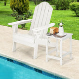 Tangkula Square Outdoor Side Table, Weather Resistant HDPE Adirondack Table - Photo 4