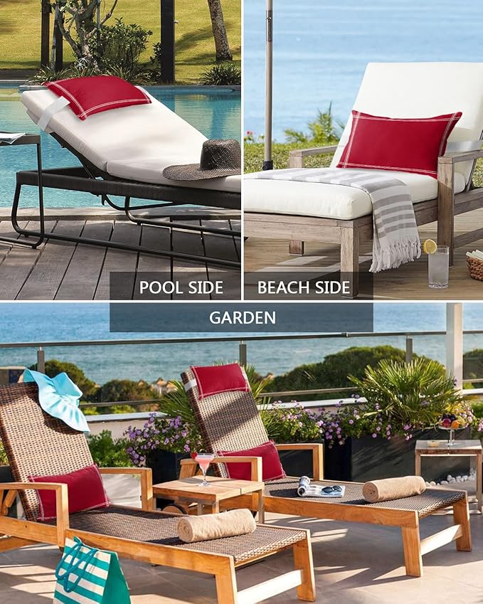 T&H XHome Outdoor Pillow for Chaise Lounge Chair - Photo 6
