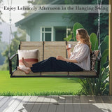 Textilene 3 Seat Hanging Swing, 5.2FT Patio Bench Swing - Photo 3