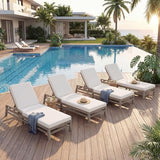 Outdoor Chaise Lounge Chair Set of 4, Patio Chaise Lounge Recliner with Adjustable Backrest - Photo 1