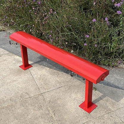 Outdoor Metal Garden Bench, All-Weather Backless Park Bench for Garden, Porch, Backyard, Park, Lawn, Entryway - Weatherproof Design, 2-3 Person Capacity